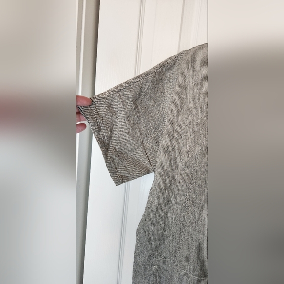 Eileen Fisher Free Size Linen Cotton Gray Short Sleeve Dress With Pockets - Picture 3 of 7